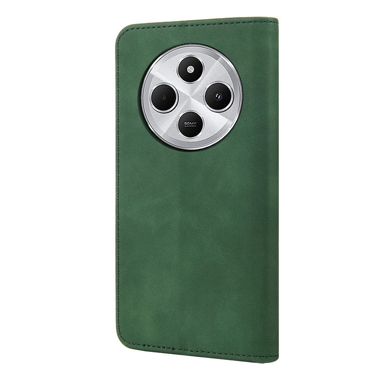 For Xiaomi Poco C75 4G / Redmi 14R 5G / 14C 4G Case PU Leather Shockproof Protection Wallet Phone Cover - Green