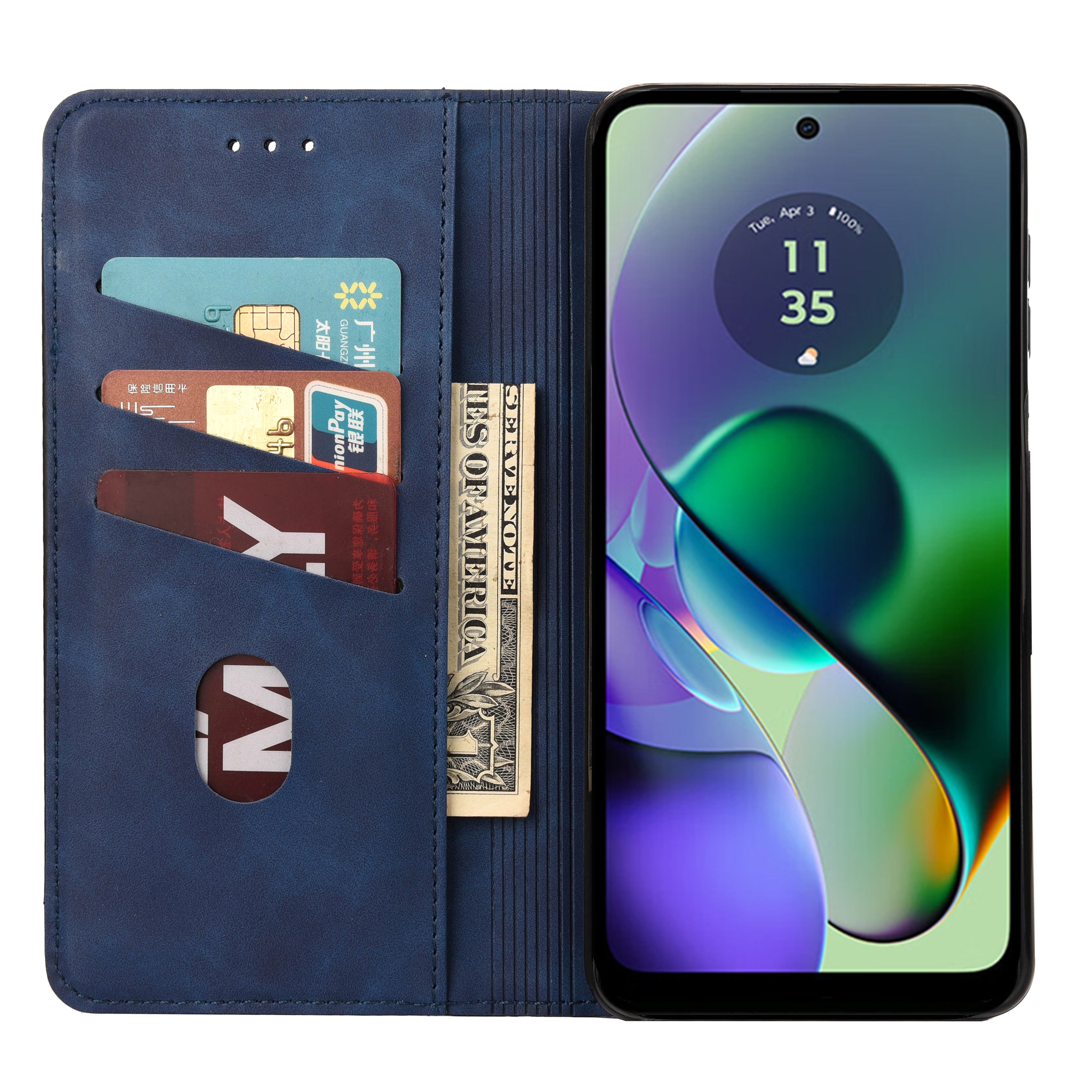 For Samsung Galaxy A06 Case PU Leather Shockproof Protection Wallet Phone Cover - Blue