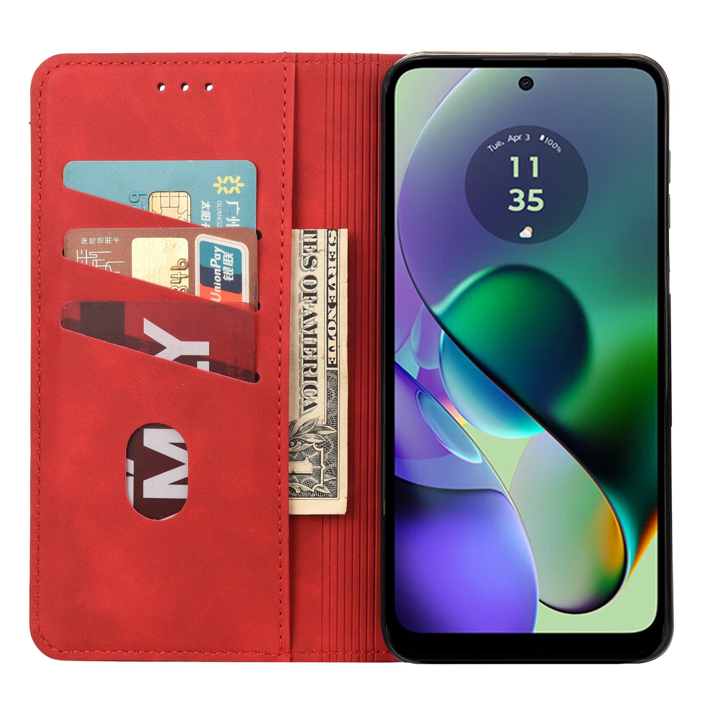 For Samsung Galaxy A06 Case PU Leather Shockproof Protection Wallet Phone Cover - Red