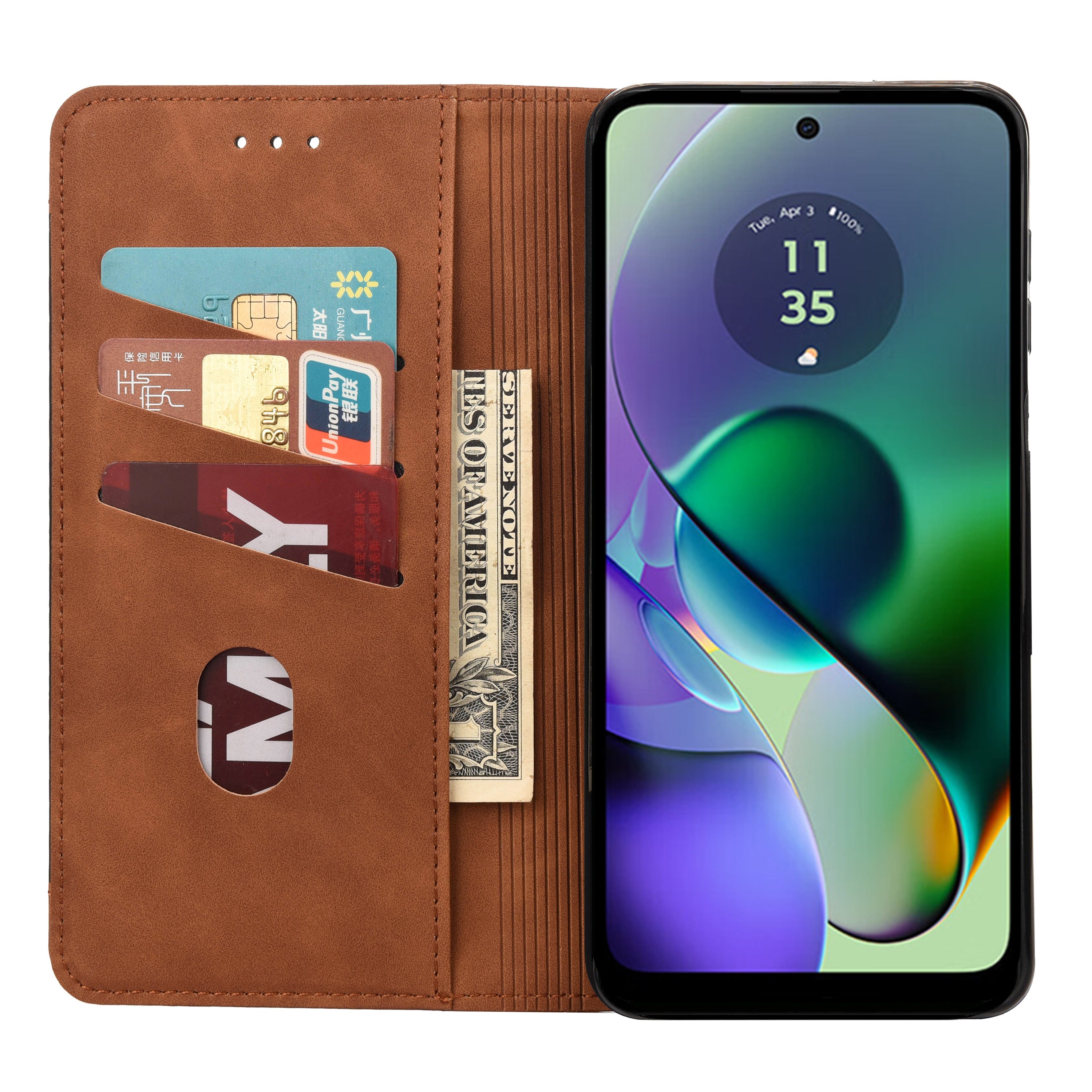 For Samsung Galaxy A06 Case PU Leather Shockproof Protection Wallet Phone Cover - Brown
