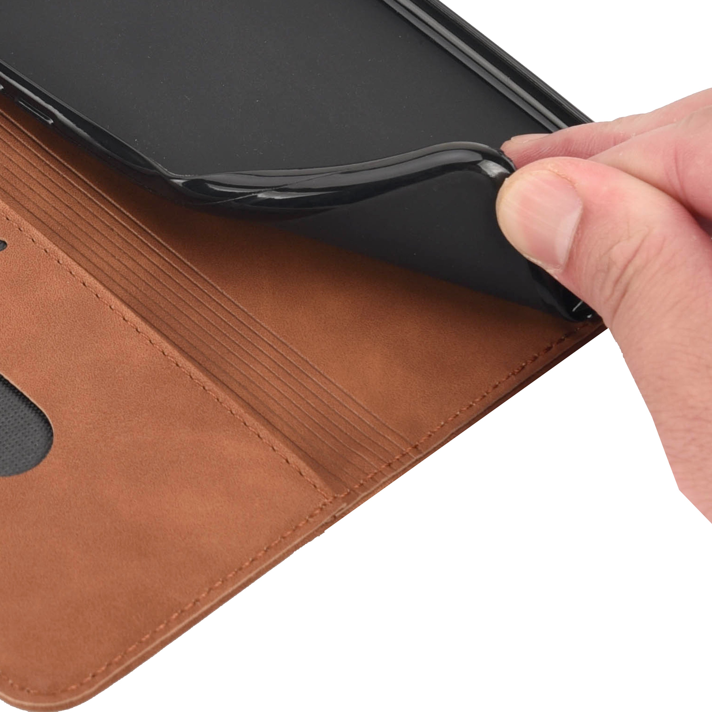 For Samsung Galaxy A06 Case PU Leather Shockproof Protection Wallet Phone Cover - Brown