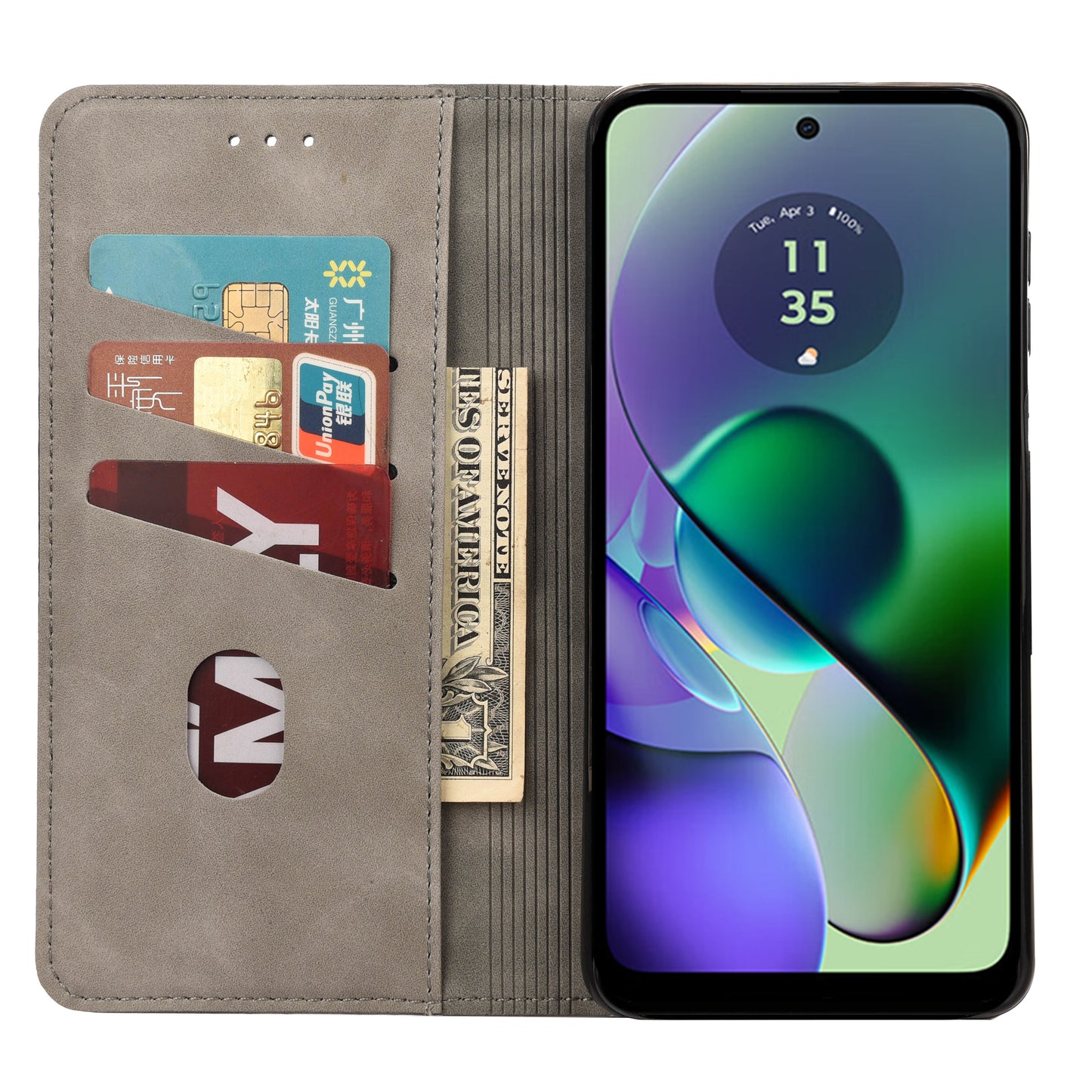 For Samsung Galaxy A06 Case PU Leather Shockproof Protection Wallet Phone Cover - Grey