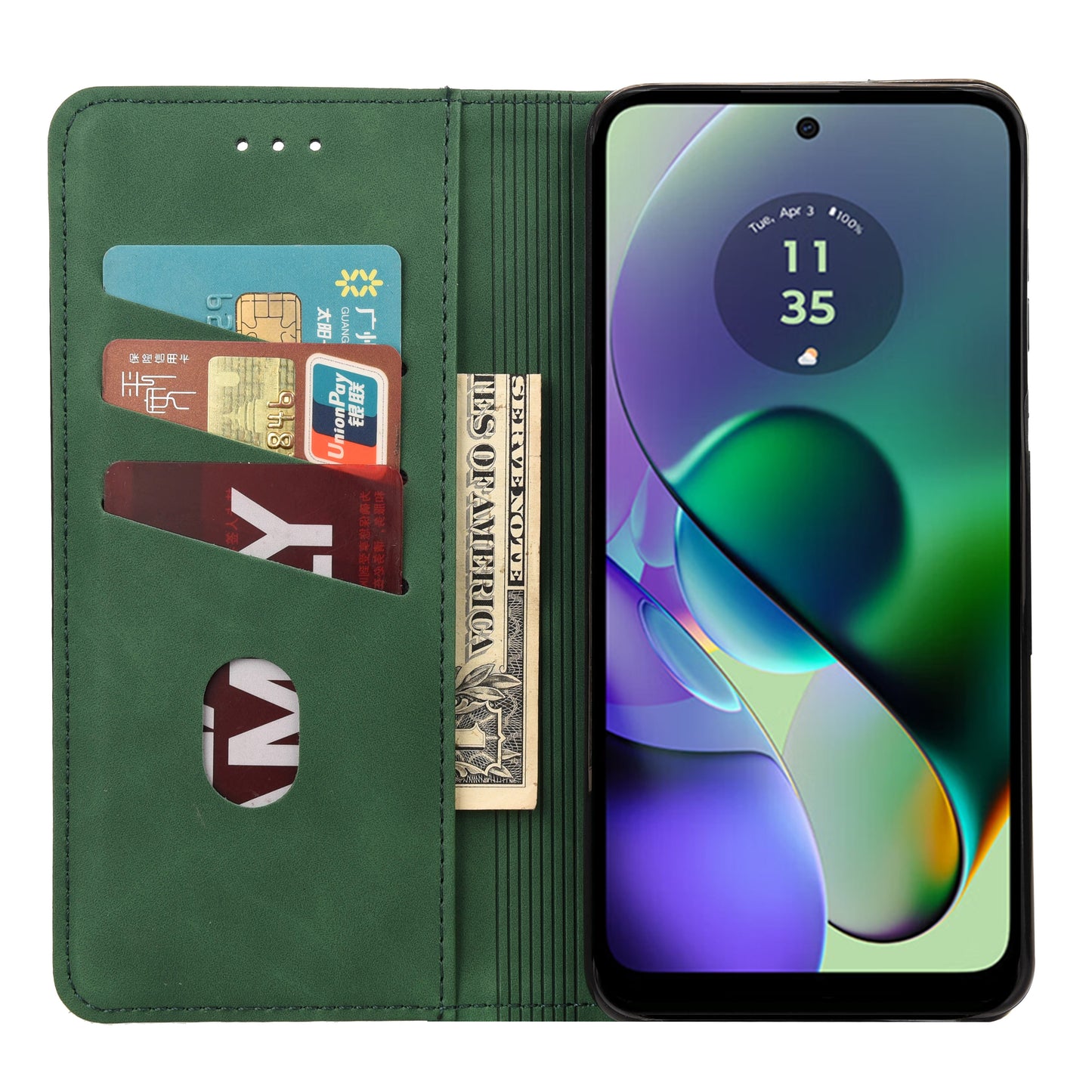 For Samsung Galaxy A06 Case PU Leather Shockproof Protection Wallet Phone Cover - Green