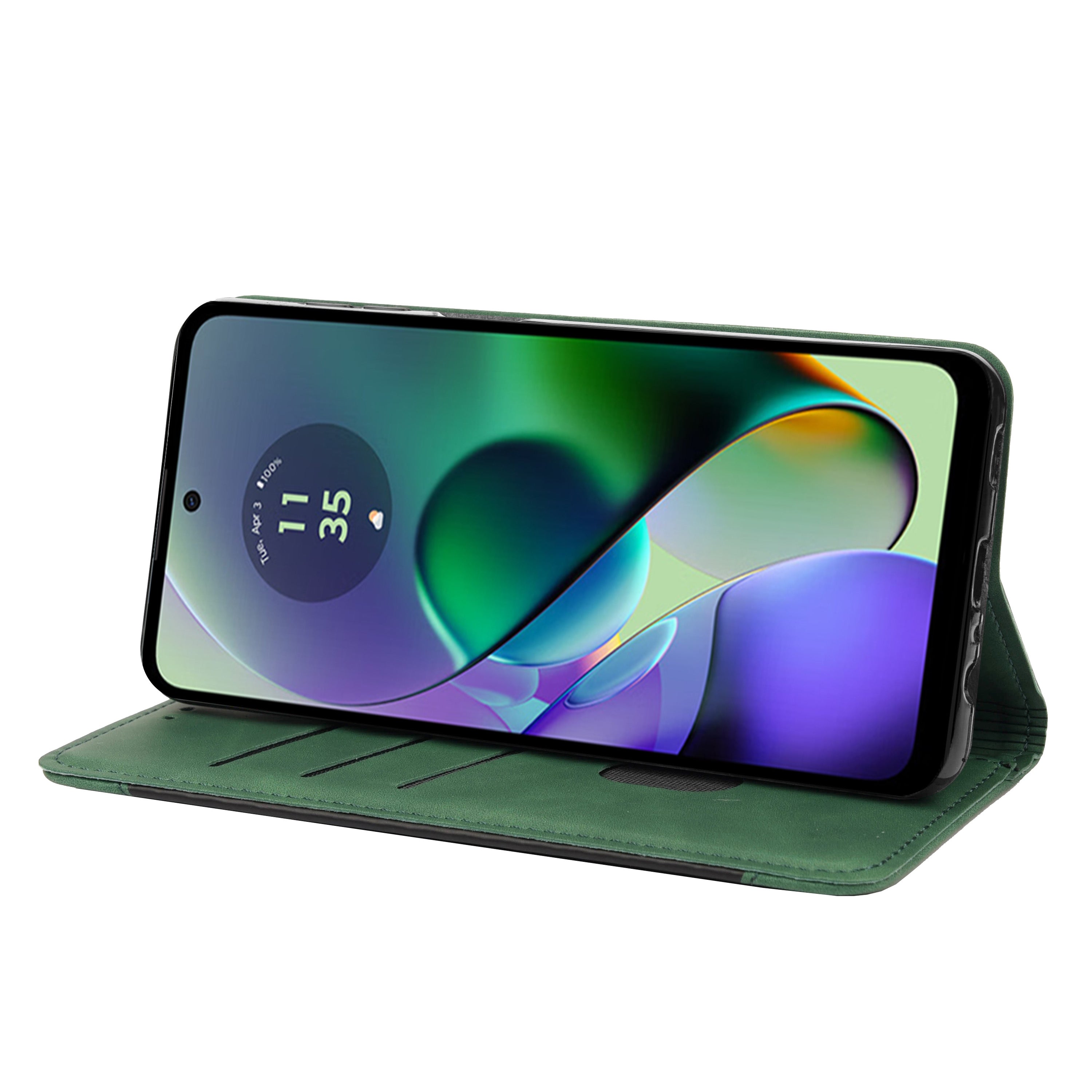 For Samsung Galaxy A06 Case PU Leather Shockproof Protection Wallet Phone Cover - Green