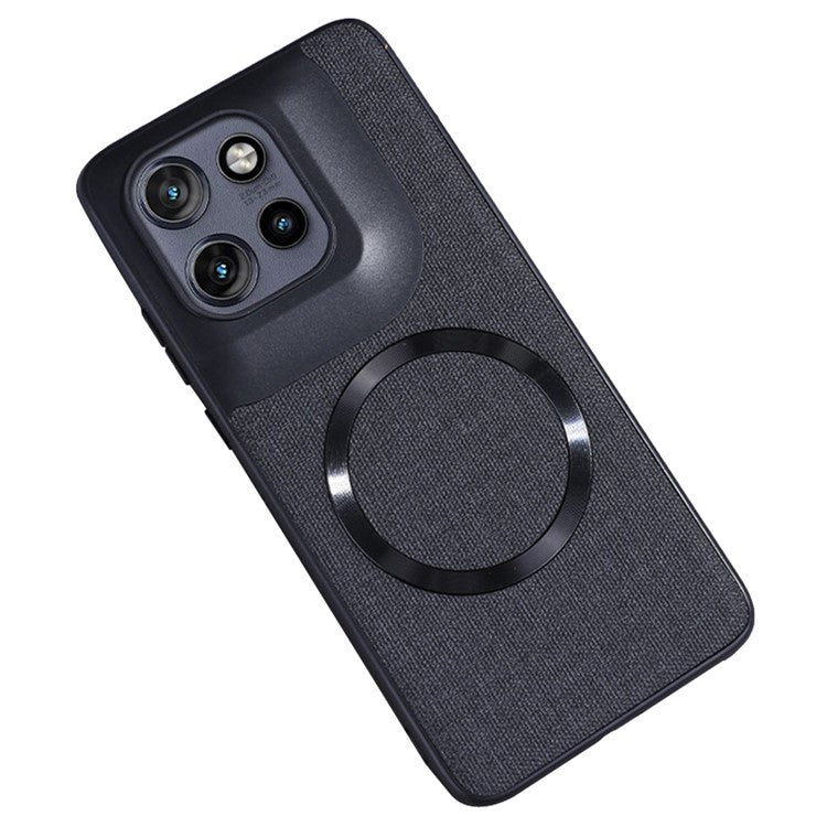 For Motorola Edge 50 Neo 5G / Moto S50 5G / Thinkphone 25 5G Case Drop-Proof TPU+Cloth Back Phone Cover Compatible with MagSafe - Black
