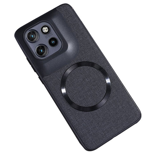 For Motorola Edge 50 Neo 5G / Moto S50 5G / Thinkphone 25 5G Case Drop-Proof TPU+Cloth Back Phone Cover Compatible with MagSafe - Black