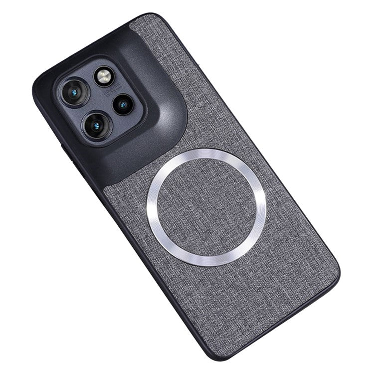 For Motorola Edge 50 Neo 5G / Moto S50 5G / Thinkphone 25 5G Case Drop-Proof TPU+Cloth Back Phone Cover Compatible with MagSafe - Grey