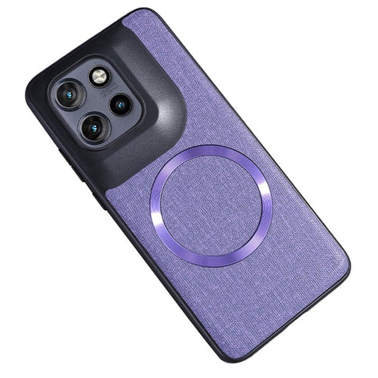 For Motorola Edge 50 Neo 5G / Moto S50 5G / Thinkphone 25 5G Case Drop-Proof TPU+Cloth Back Phone Cover Compatible with MagSafe - Purple