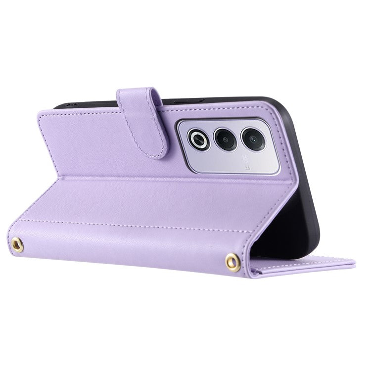 Leather Case for Oppo A80 5G / K12x 5G (India) / A3 Pro (Global) 5G / A3 Pro (India) 5G / A3x 5G (China) Wallet Phone Cover - Purple