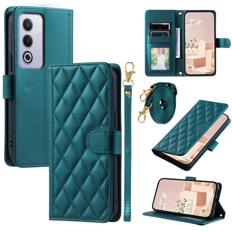 Leather Case for Oppo A80 5G / K12x 5G (India) / A3 Pro (Global) 5G / A3 Pro (India) 5G / A3x 5G (China) Wallet Phone Cover - Green