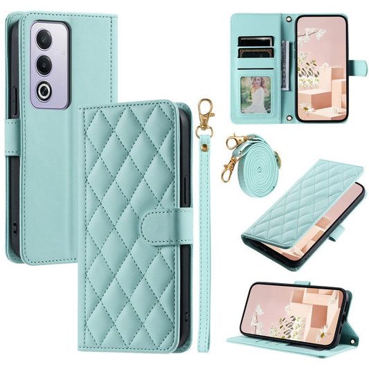 Leather Case for Oppo A80 5G / K12x 5G (India) / A3 Pro (Global) 5G / A3 Pro (India) 5G / A3x 5G (China) Wallet Phone Cover - Mint Green