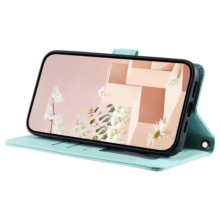 Leather Case for Oppo A80 5G / K12x 5G (India) / A3 Pro (Global) 5G / A3 Pro (India) 5G / A3x 5G (China) Wallet Phone Cover - Mint Green