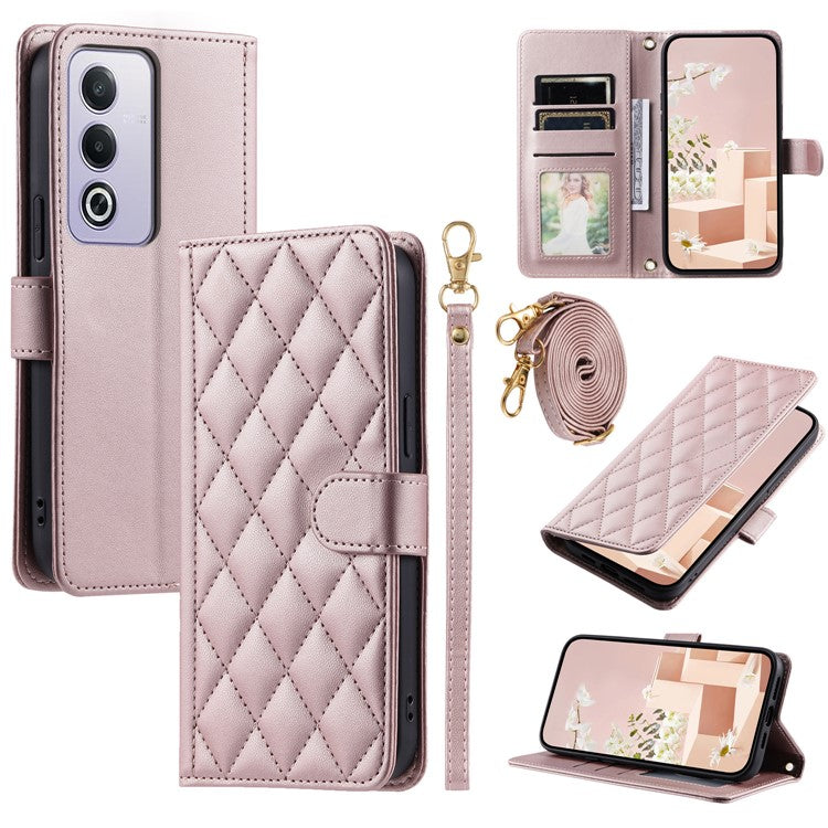 Leather Case for Oppo A80 5G / K12x 5G (India) / A3 Pro (Global) 5G / A3 Pro (India) 5G / A3x 5G (China) Wallet Phone Cover - Rose Gold