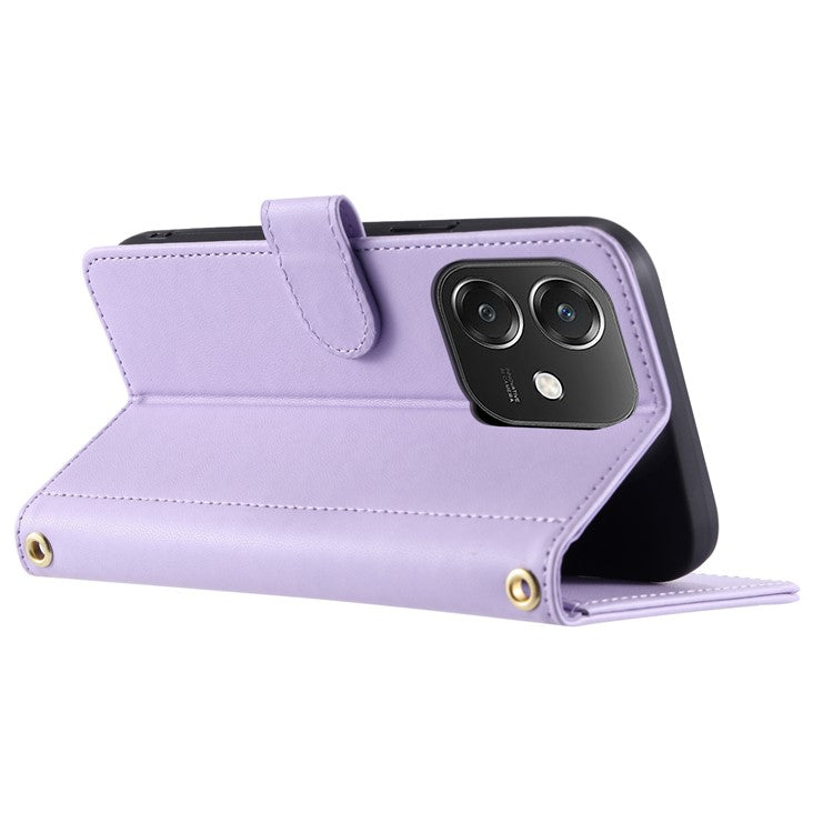 Leather Case for Oppo A3x 4G / 5G (India) / A3 4G / 5G / A40 4G / A60 5G Wallet Rhombus Grid Phone Cover - Purple