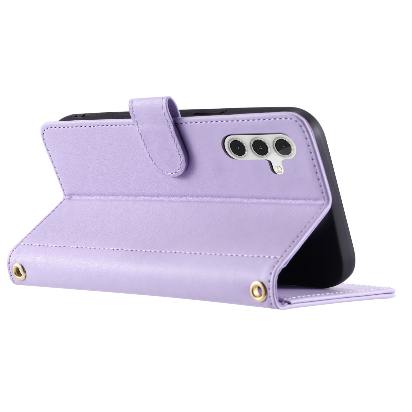 For Samsung Galaxy A16 4G / 5G Wallet Case Rhombus Grid PU Leather Phone Cover - Purple