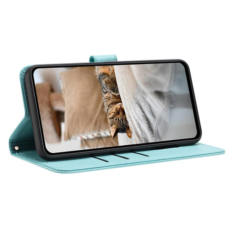 Phone Case For OnePlus Nord N30 SE 5G  /  Oppo A79 5G  /  A2 5G with Strap Cats Imprint Leather Cover - Green