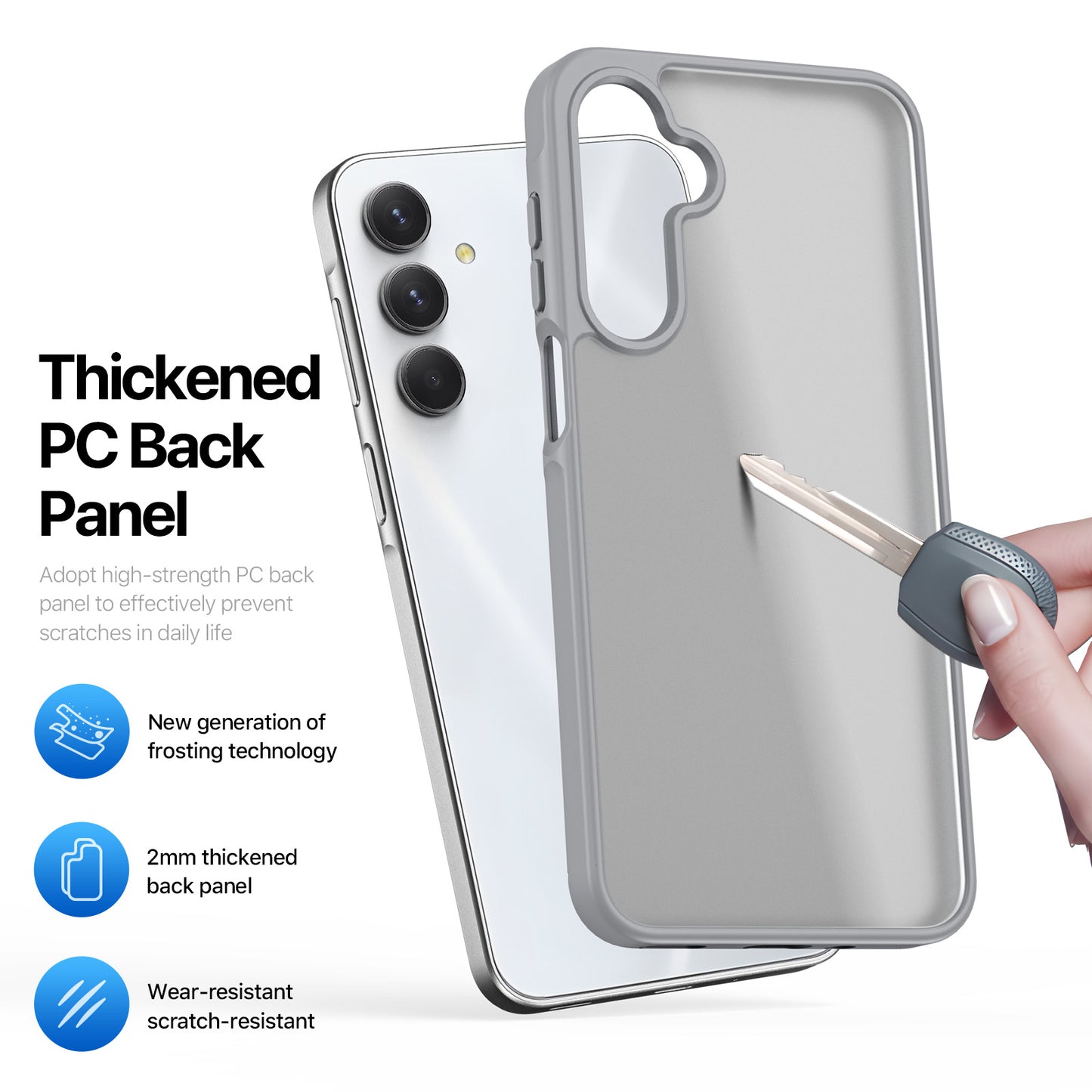 For Samsung Galaxy A16 4G / Galaxy A16 5G Case DUX DUCIS Yind Series TPU+PC Matte Anti-fingerprint Phone Back Cover - Grey