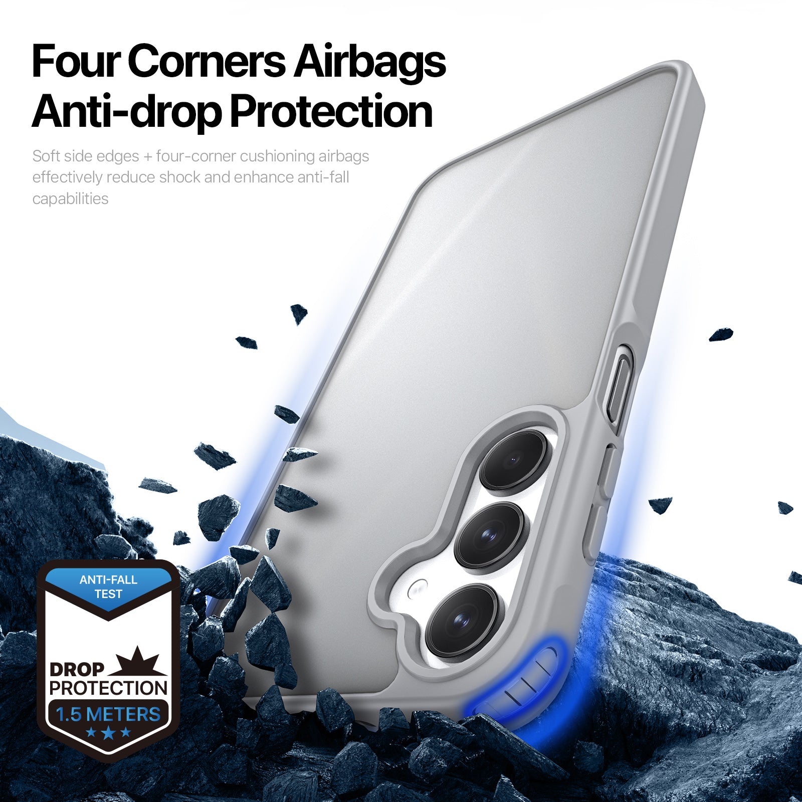 For Samsung Galaxy A16 4G / Galaxy A16 5G Case DUX DUCIS Yind Series TPU+PC Matte Anti-fingerprint Phone Back Cover - Grey