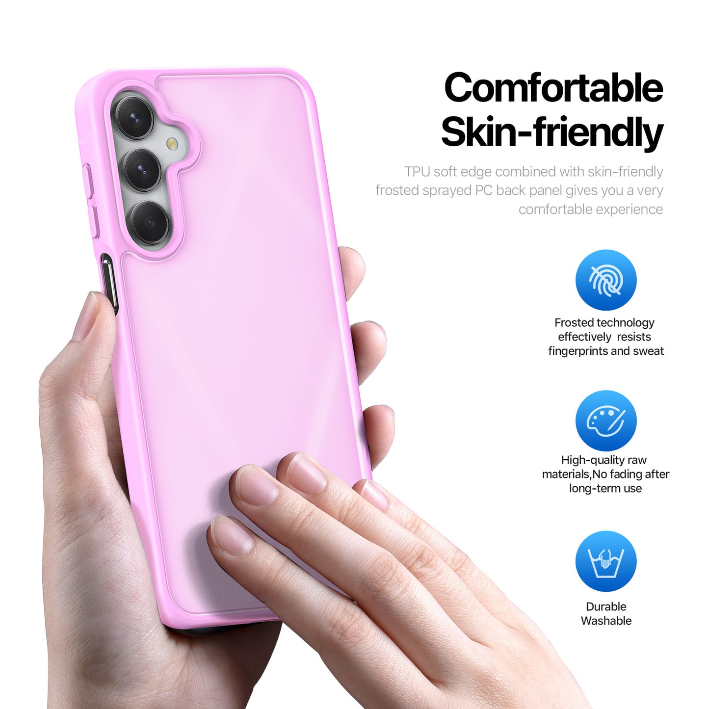 For Samsung Galaxy A16 4G / Galaxy A16 5G Case DUX DUCIS Yind Series TPU+PC Matte Anti-fingerprint Phone Back Cover - Rose Pink