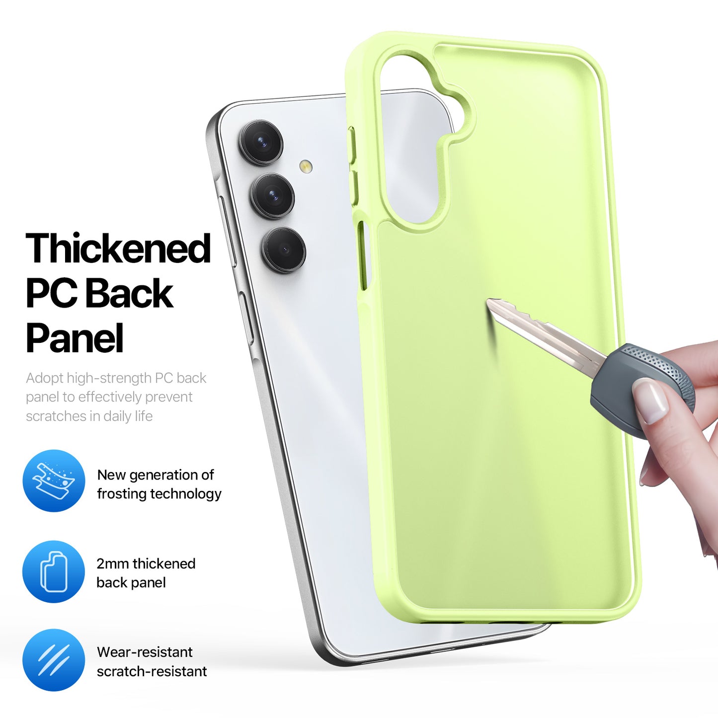 For Samsung Galaxy A16 4G / Galaxy A16 5G Case DUX DUCIS Yind Series TPU+PC Matte Anti-fingerprint Phone Back Cover - Lime Green