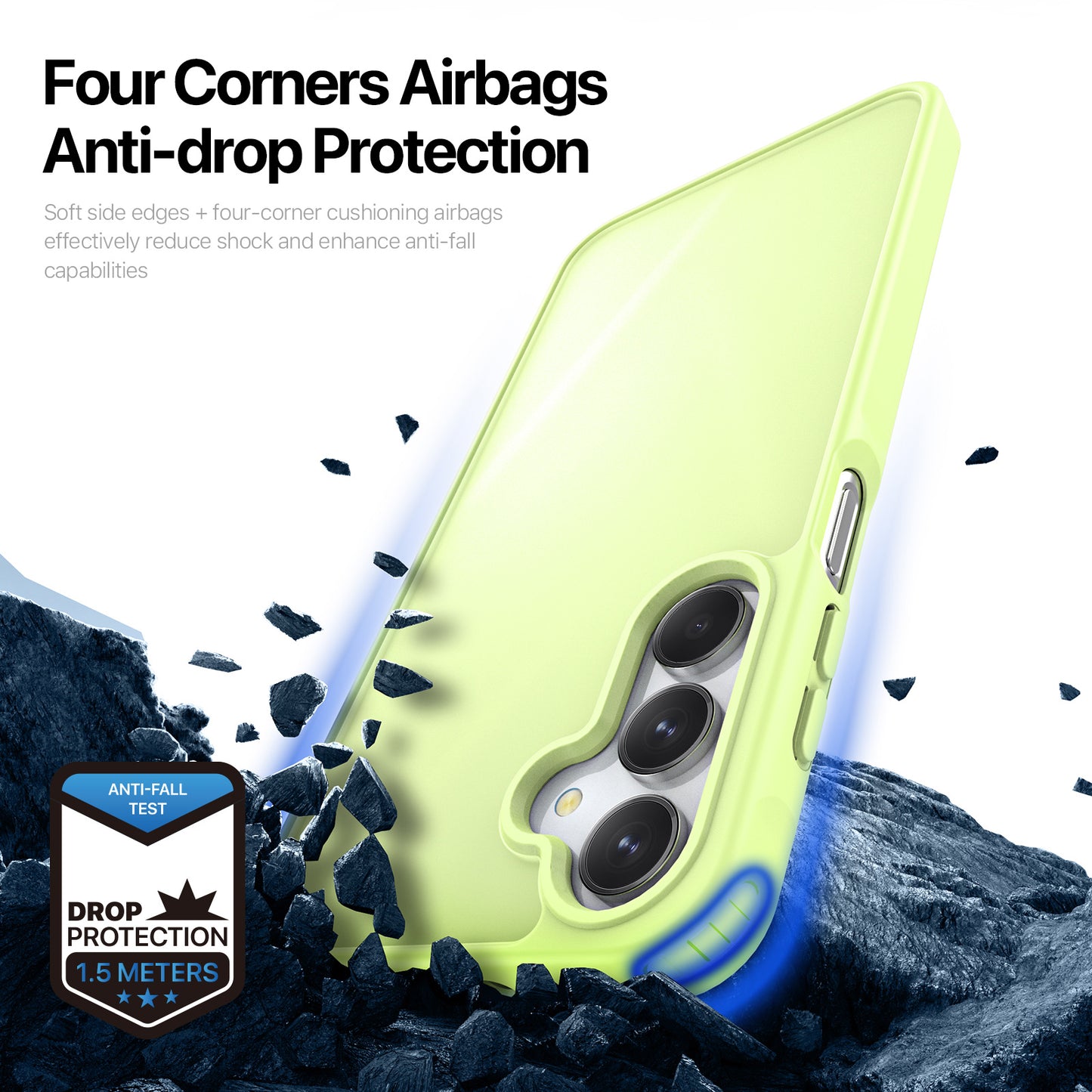 For Samsung Galaxy A16 4G / Galaxy A16 5G Case DUX DUCIS Yind Series TPU+PC Matte Anti-fingerprint Phone Back Cover - Lime Green