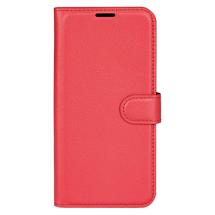 For Motorola Moto G75 5G Case Litchi Texture Shockproof Leather Wallet Phone Cover - Red