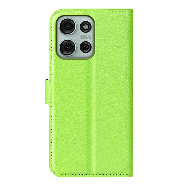 For Motorola Moto G75 5G Case Litchi Texture Shockproof Leather Wallet Phone Cover - Green