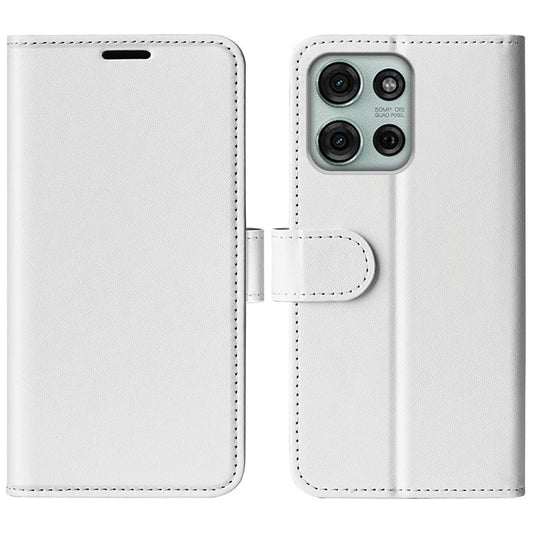 For Motorola Moto G75 5G Wallet Case Crazy Horse Texture Stand Leather Phone Cover - White
