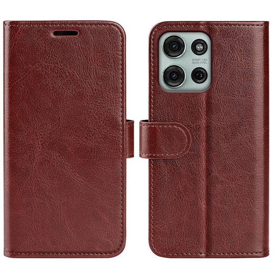 For Motorola Moto G75 5G Wallet Case Crazy Horse Texture Stand Leather Phone Cover - Brown