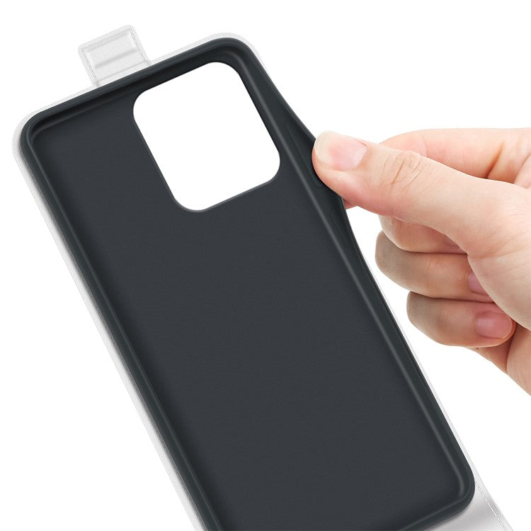 For Motorola Moto G75 5G Case with Card Slots Vertical Flip Leather Phone Cover - White