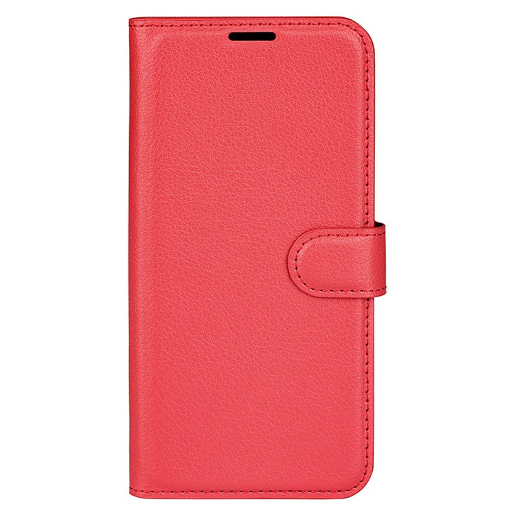 For Xiaomi Redmi Note 14 5G Case Litchi Texture Shockproof Leather Wallet Phone Cover - Red