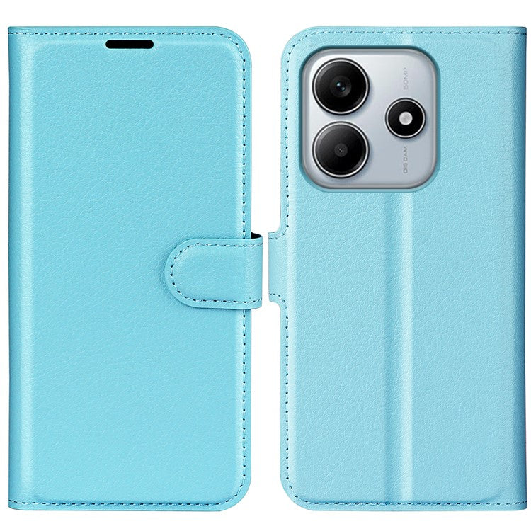 For Xiaomi Redmi Note 14 5G Case Litchi Texture Shockproof Leather Wallet Phone Cover - Blue