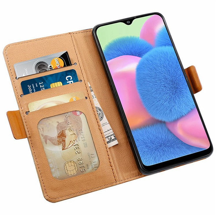 For Infinix Hot 50 4G Case Color Splicing PU Leather Wallet Phone Cover - Black