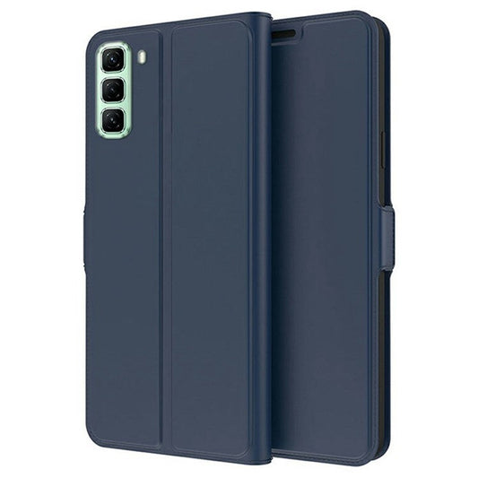 For Infinix Hot 50 4G Case Shockproof TPU Inner Shell Leather Phone Cover Card Slot - Blue