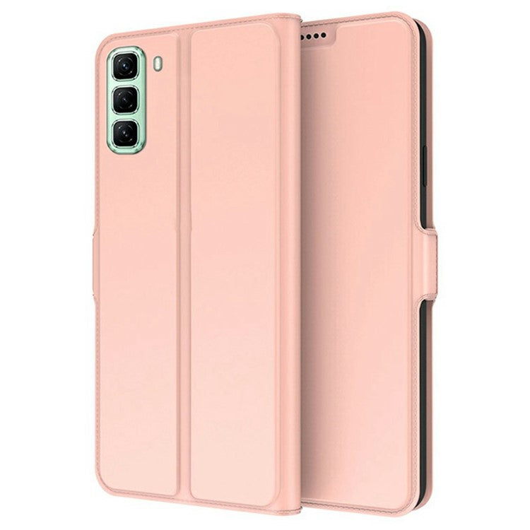 For Infinix Hot 50 4G Case Shockproof TPU Inner Shell Leather Phone Cover Card Slot - Rose Gold