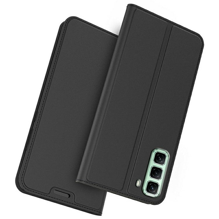 For Infinix Hot 50 4G Case PU Leather Phone Cover with Card Holder Stand Magnetic Closure - Black