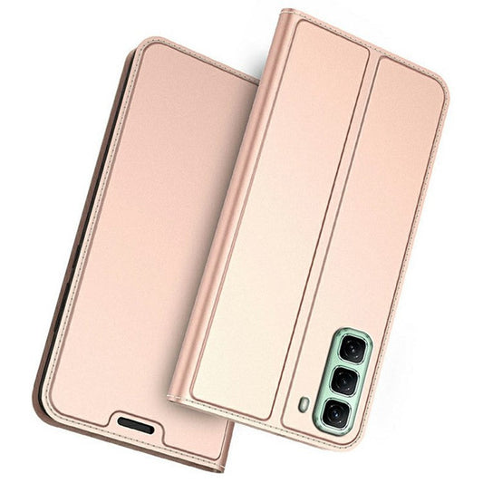 For Infinix Hot 50 4G Case PU Leather Phone Cover with Card Holder Stand Magnetic Closure - Rose Gold