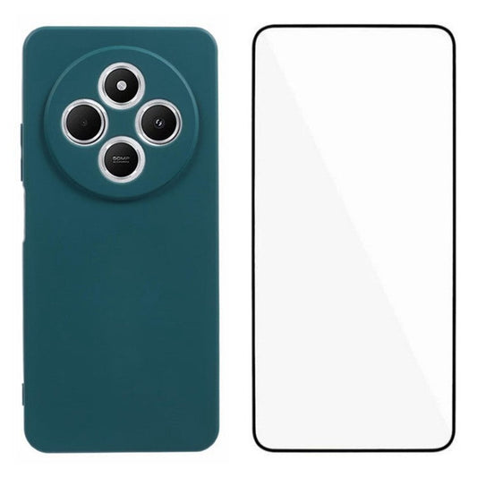 WANLONFENG RB2 Series for Xiaomi Poco C75 4G / Redmi 14R 5G / 14C 4G Case TPU Phone Cover with Screen Protector - Army Green