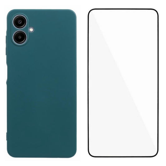 WANLONFENG RB2 Series for Samsung Galaxy A06 Case TPU Phone Cover with Screen Protector - Army Green