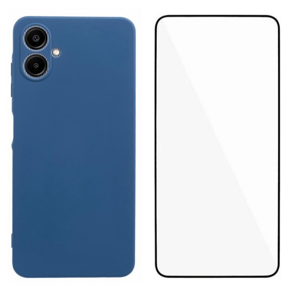 WANLONFENG RB2 Series for Samsung Galaxy A06 Case TPU Phone Cover with Screen Protector - Sapphire