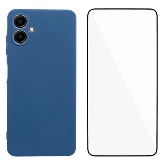 WANLONFENG RB2 Series for Samsung Galaxy A06 Case TPU Phone Cover with Screen Protector - Sapphire