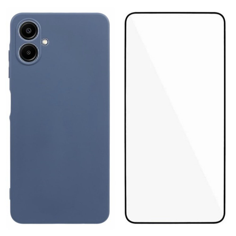 WANLONFENG RB2 Series for Samsung Galaxy A06 Case TPU Phone Cover with Screen Protector - Lavender Grey