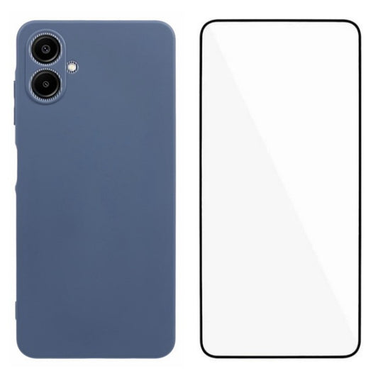 WANLONFENG RB2 Series for Samsung Galaxy A06 Case TPU Phone Cover with Screen Protector - Lavender Grey