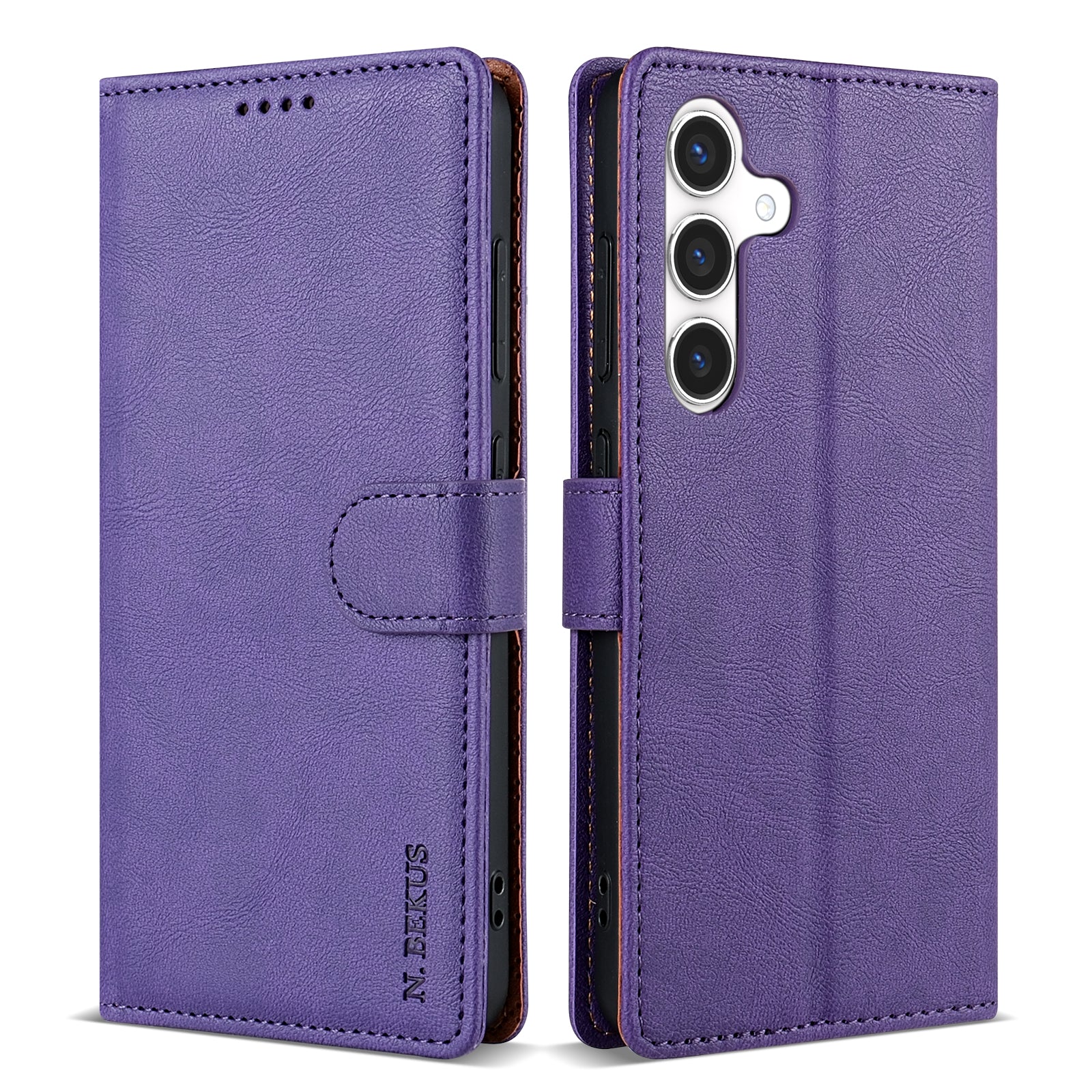 N.BEKUS CSJ-001 For Samsung Galaxy A16 4G / 5G Stand Case PU Leather Wallet Phone Cover - Purple
