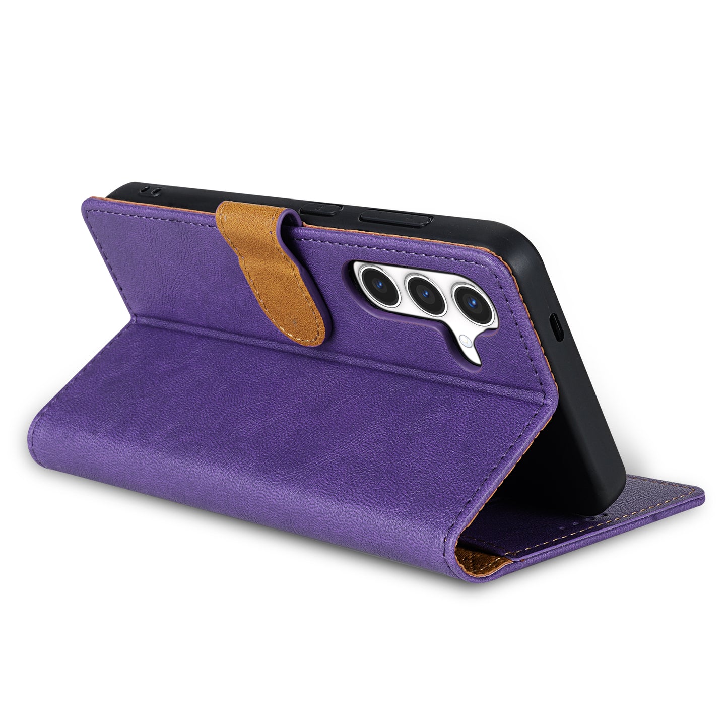 N.BEKUS CSJ-001 For Samsung Galaxy A16 4G / 5G Stand Case PU Leather Wallet Phone Cover - Purple