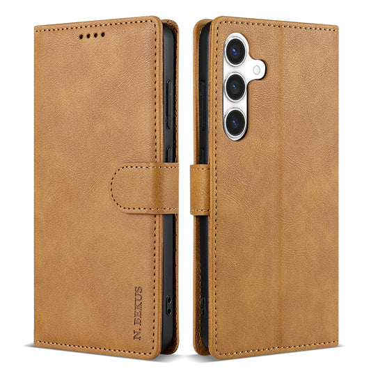 N.BEKUS CSJ-001 For Samsung Galaxy A16 4G / 5G Stand Case PU Leather Wallet Phone Cover - Brown
