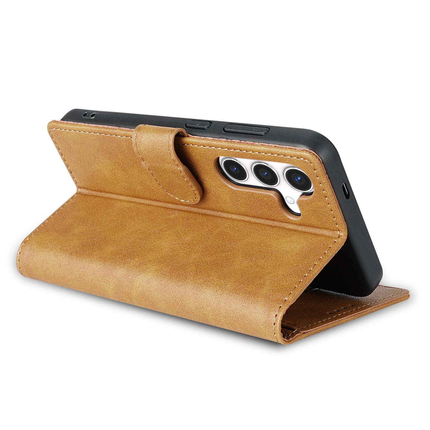 N.BEKUS CSJ-001 For Samsung Galaxy A16 4G / 5G Stand Case PU Leather Wallet Phone Cover - Brown