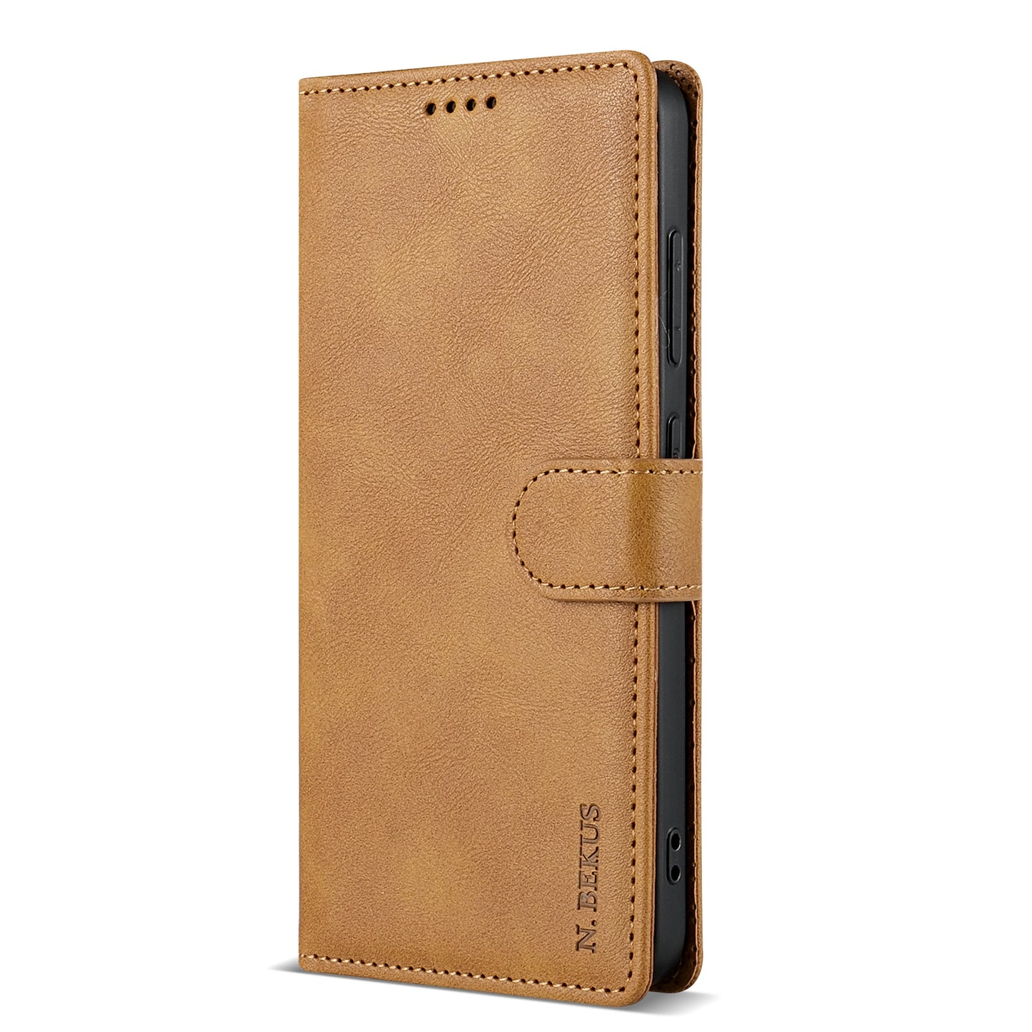 N.BEKUS CSJ-001 For Samsung Galaxy A16 4G / 5G Stand Case PU Leather Wallet Phone Cover - Brown
