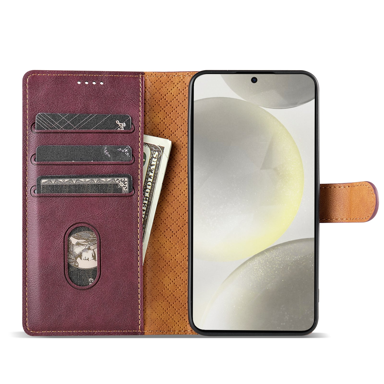 N.BEKUS CSJ-001 For Samsung Galaxy A16 4G / 5G Stand Case PU Leather Wallet Phone Cover - Wine Red