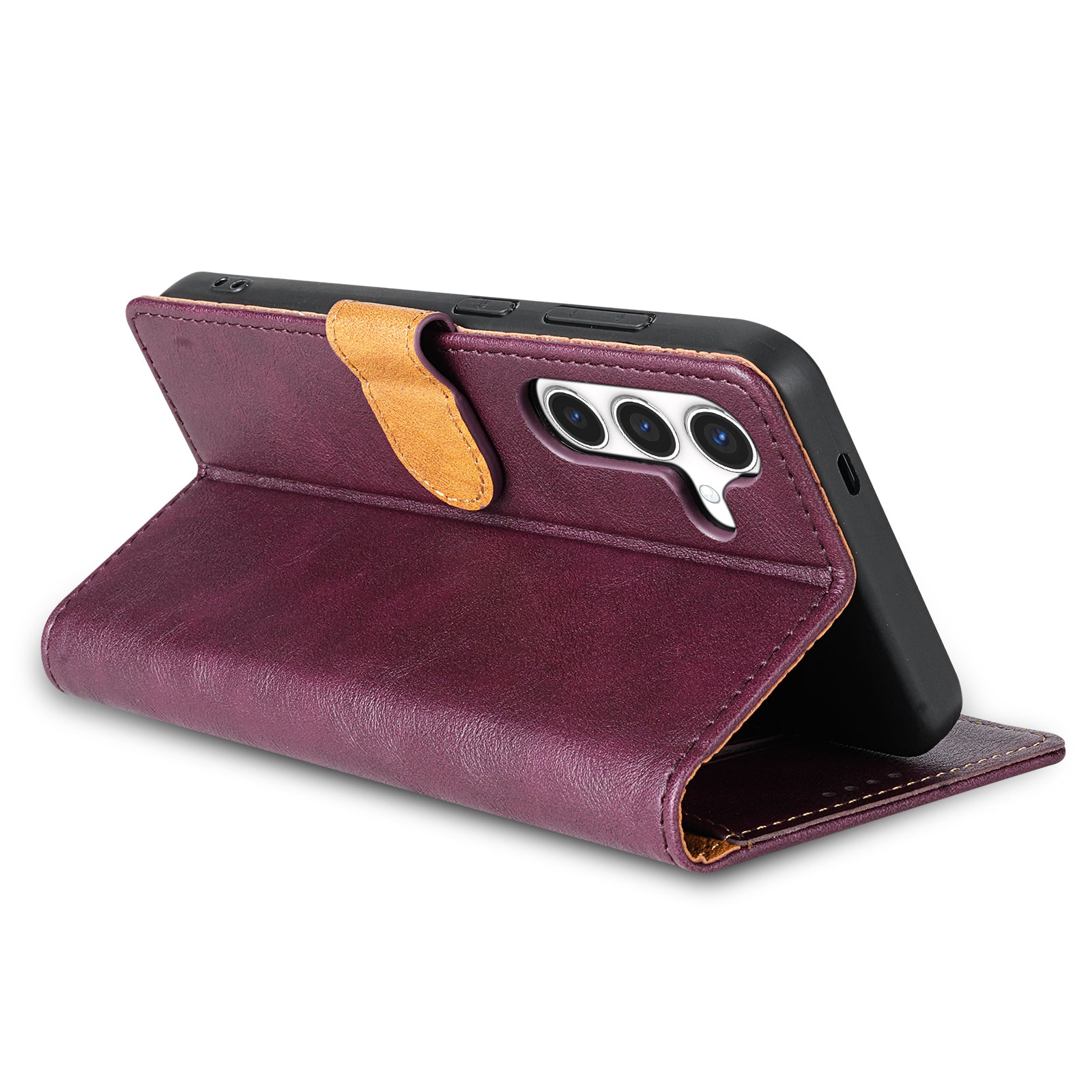 N.BEKUS CSJ-001 For Samsung Galaxy A16 4G / 5G Stand Case PU Leather Wallet Phone Cover - Wine Red